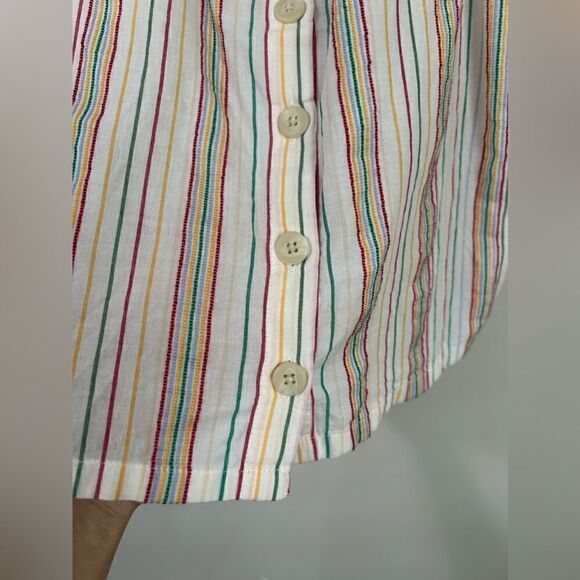 Madewell Button-Front Cami Tank in Textural Rainbow Stripe - Picture 7 of 10